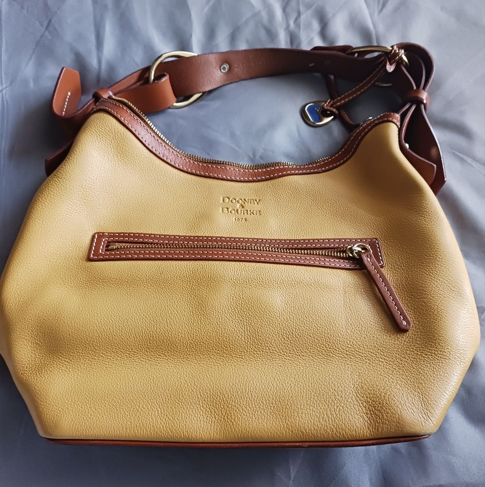 Dooney & Bourke Yellow and Brown Leather Shoulder Bag